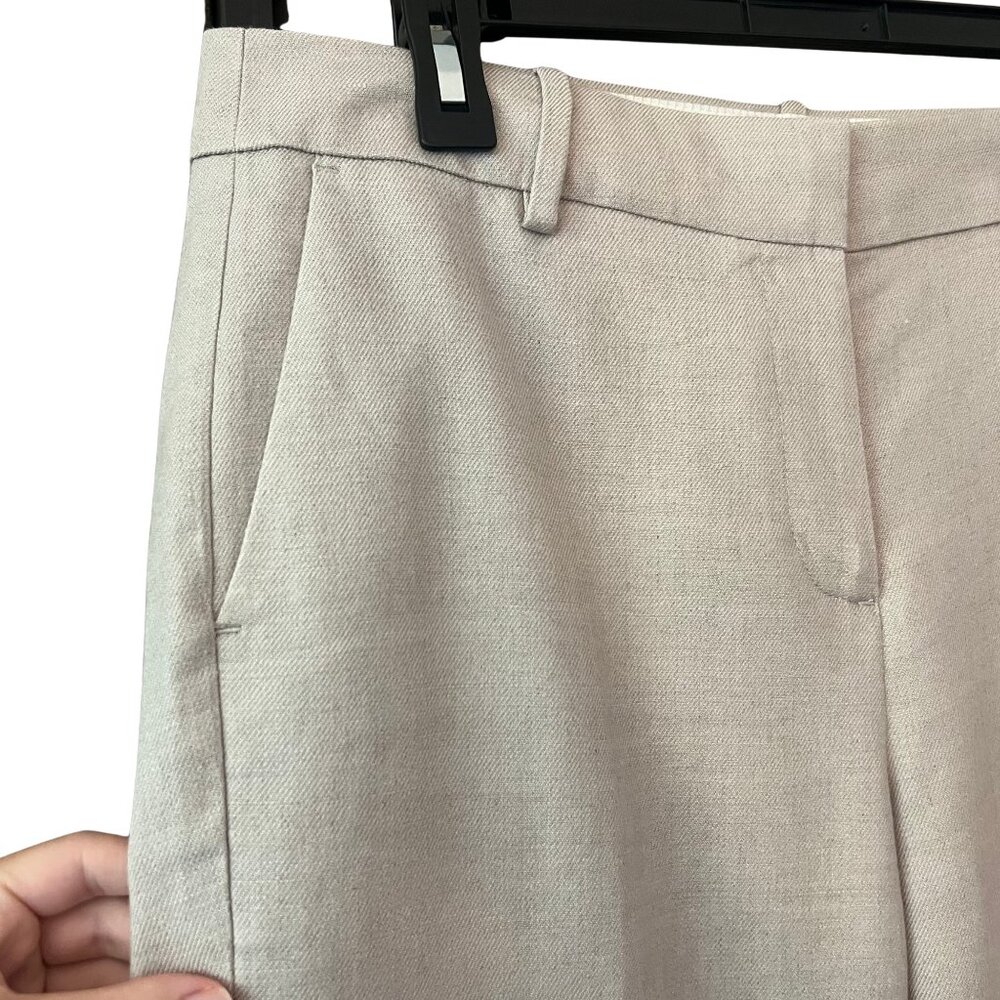 J.Crew Peyton Pant in Stretch Linen Beige Cropped Wide Leg Trousers‎ Size 10 - Picture 4 of 9